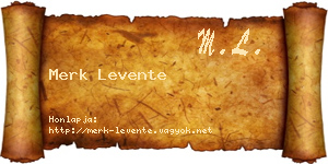 Merk Levente névjegykártya
